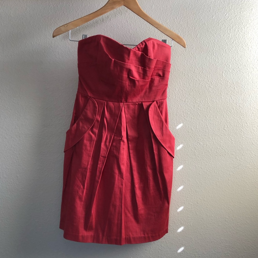 Deep salmon mini dress